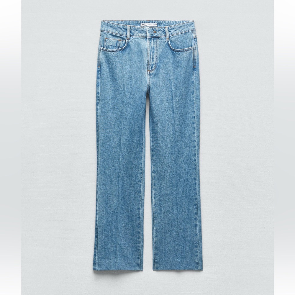 Zara Women's Light Blue Straight Leg Jeans